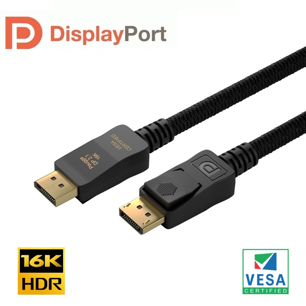 Paugge Vesa Displayport 2.1 Kablo – 16K 60Hz 8K 120Hz 4K 240Hz - 1.2 M