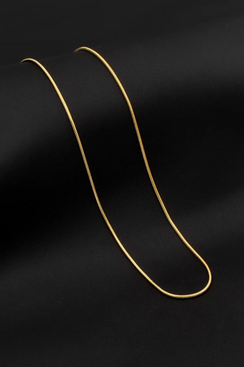 Santalio  Yuvarlak  Yılan Model Zincir Paslanmaz Çelik Kolye Altın Renk