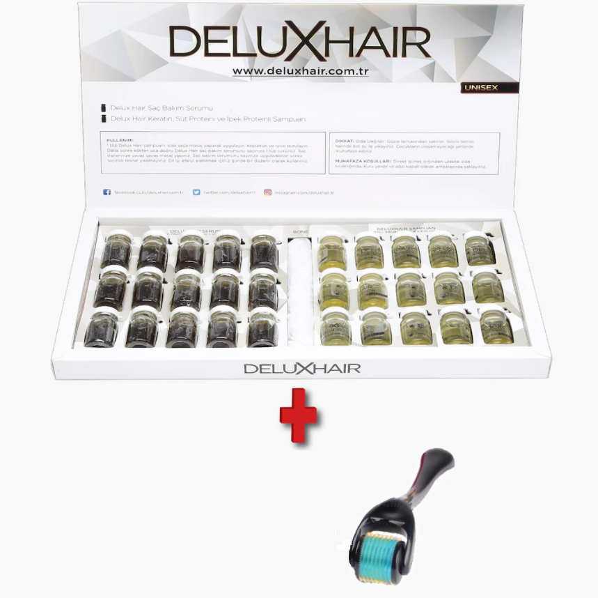 Delux Hair Keratin Saç Çıkarma Serum 30 x 10 ML + Dermaroller