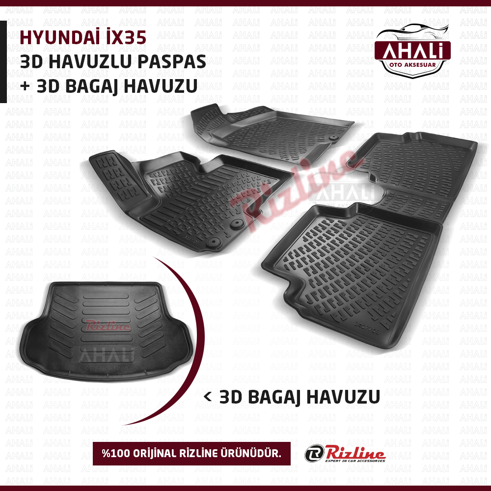 Rizline Hyundai İx35 2010-2015 3D Havuzlu Paspas ve Bagaj Havuzu
