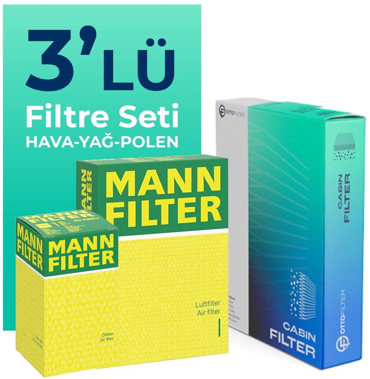 Mann Renault Clio 1.2 Filtre Bakım Seti 2014-2021 3 Lü