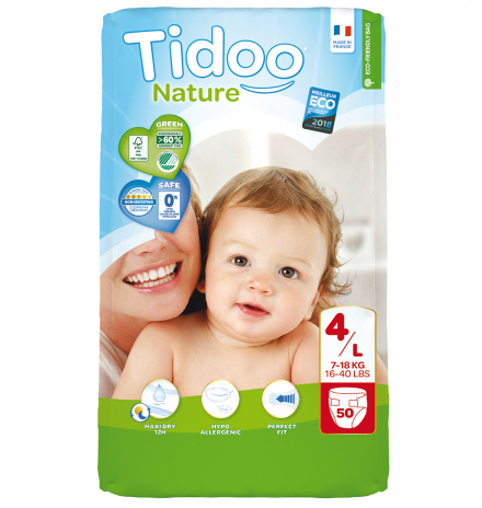 Tidoo Hipoalerjenik-Ekolojik Bebek Bezi 7-18 KG 4 Numara Jumbo Maxi 50 Adet