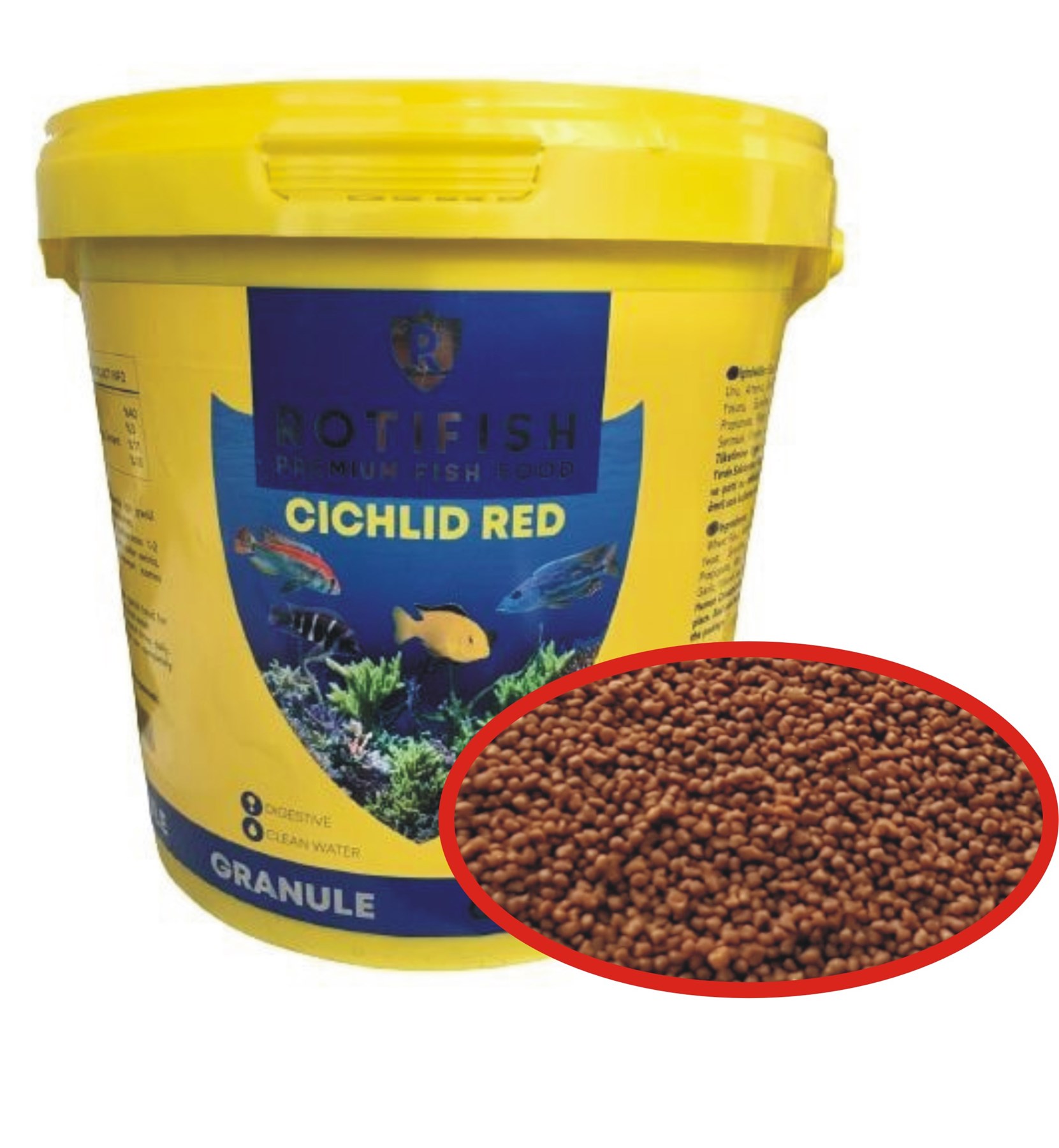 Rotifish Cichlid Red Etçil Ciklet Balık Yemi 500 G