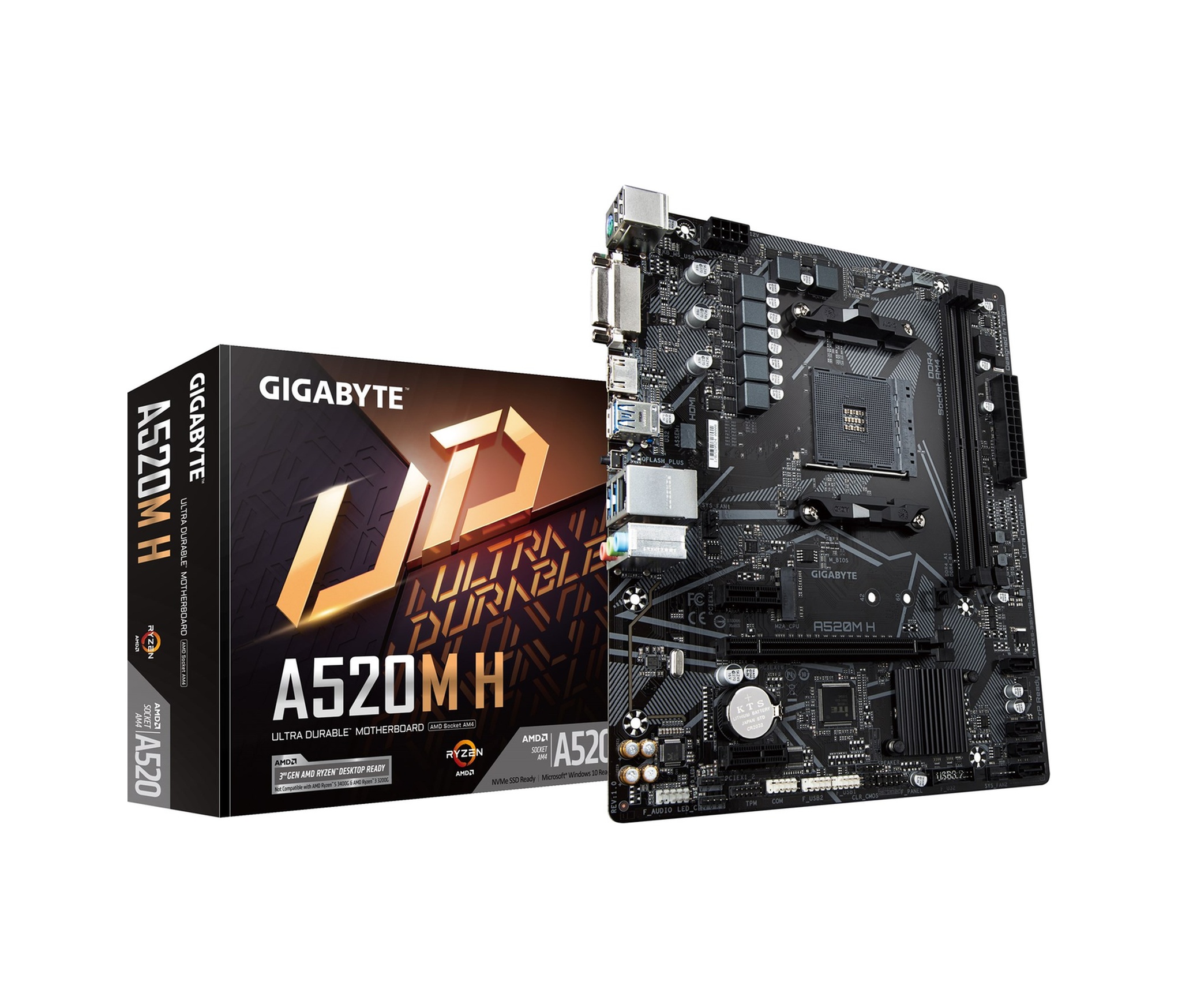 Gigabyte A520M-H AMD A520 5000 MHz (OC) DDR4 Soket AM4 mATX Anakart