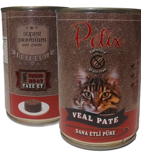 Petix Tahılsız Dana Etli Püre Konserve Yetişkin Kedi Maması 24 x 400 G