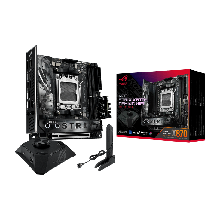 Asus ROG Strix X870-I Gaming WIFI AMD X870 8400 MHz (OC) DDR5 Soket AM5 Mini ITX Anakart
