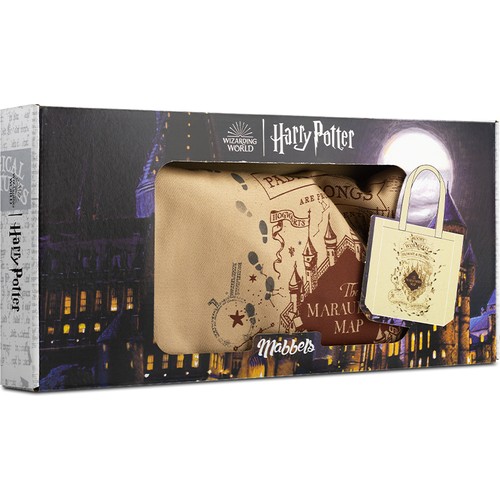 Mabbels Lisanslı Harry Potter Çapulcu Haritası Bez Çanta Gabardin Kahve Rengi