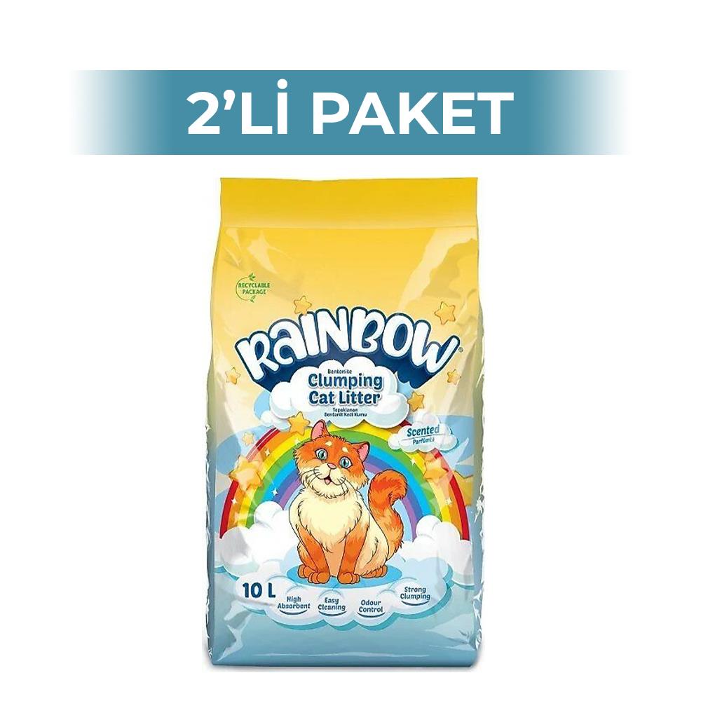 Rainbow Parfümlü Topaklaşan Bentonit Kedi Kumu 2 x 10 L