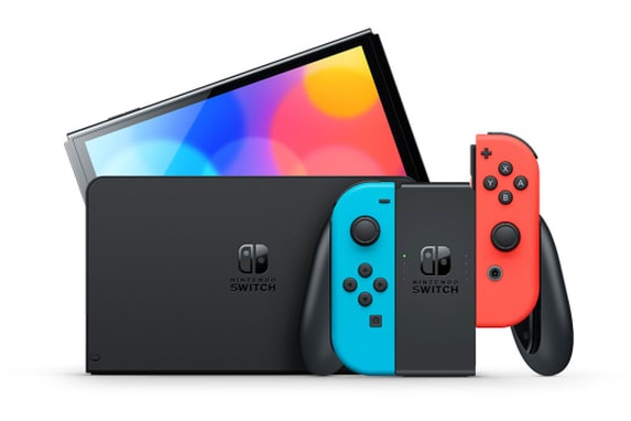Nintendo Switch OLED Oyun Konsolu (İthalatçı Garantili) Kırmızı - Mavi