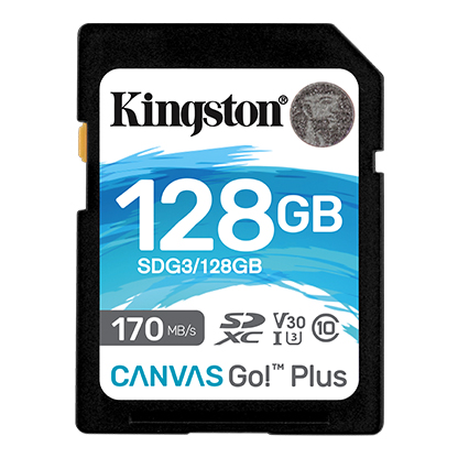 Kingston Canvas Go Plus SDG3/128 GB 128 GB SDXC 170R C10 UHS-I U3 V30 Fotoğraf Makinesi Hafıza Kartı