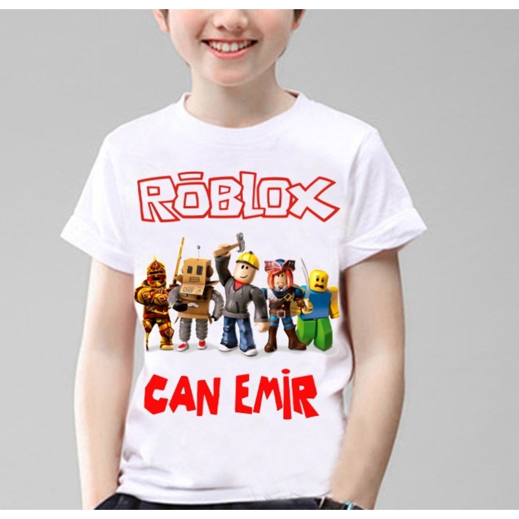 Isim Yazılı Kişiye Özel Roblox Unisex Çocuk Tişört