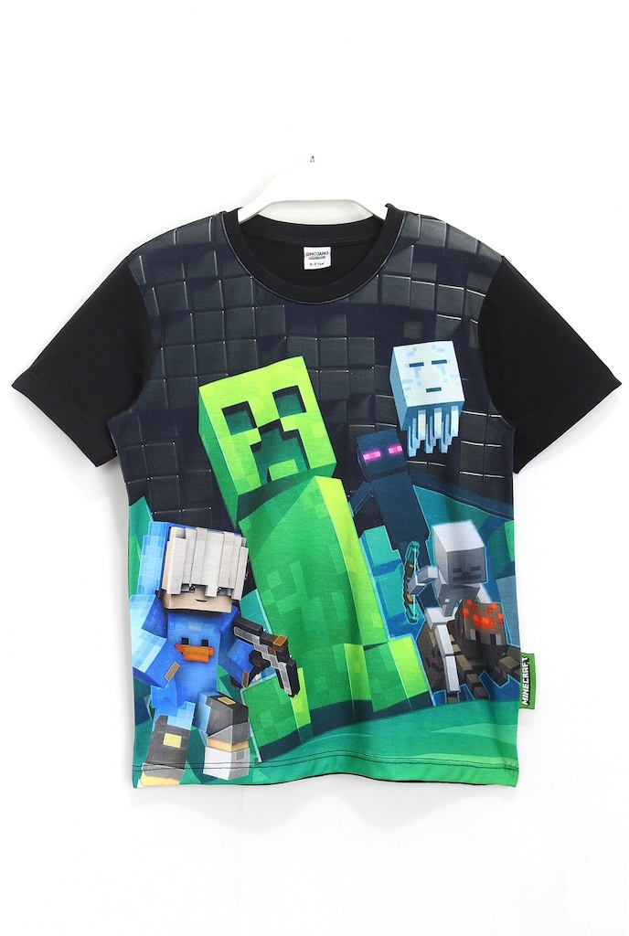 Minecraft Creeper 3D Baskılı Erkek Çocuk Kısa Kollu T-Shirt