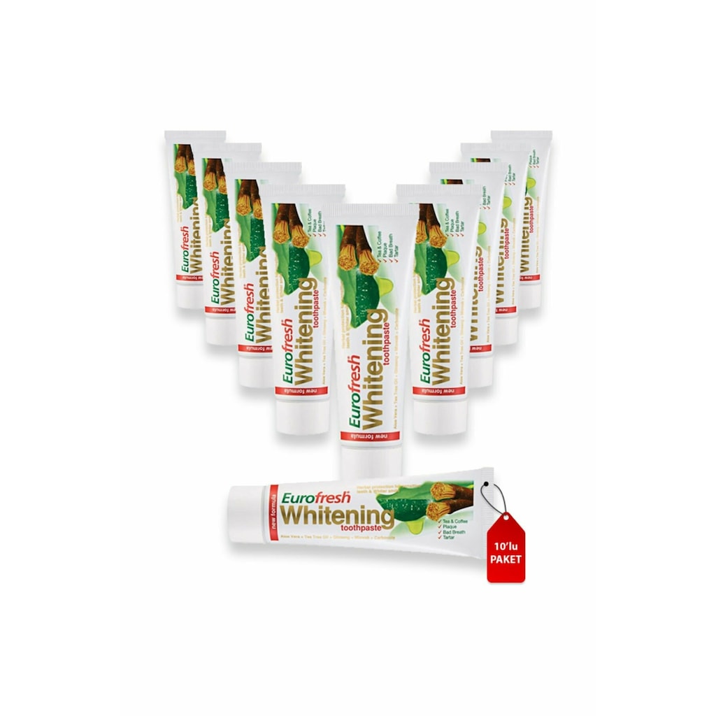 Farmasi Euro Fresh Whitening Aloe Veralı Misvaklı Beyazlatıcı Diş Macunu 10 x 112 G