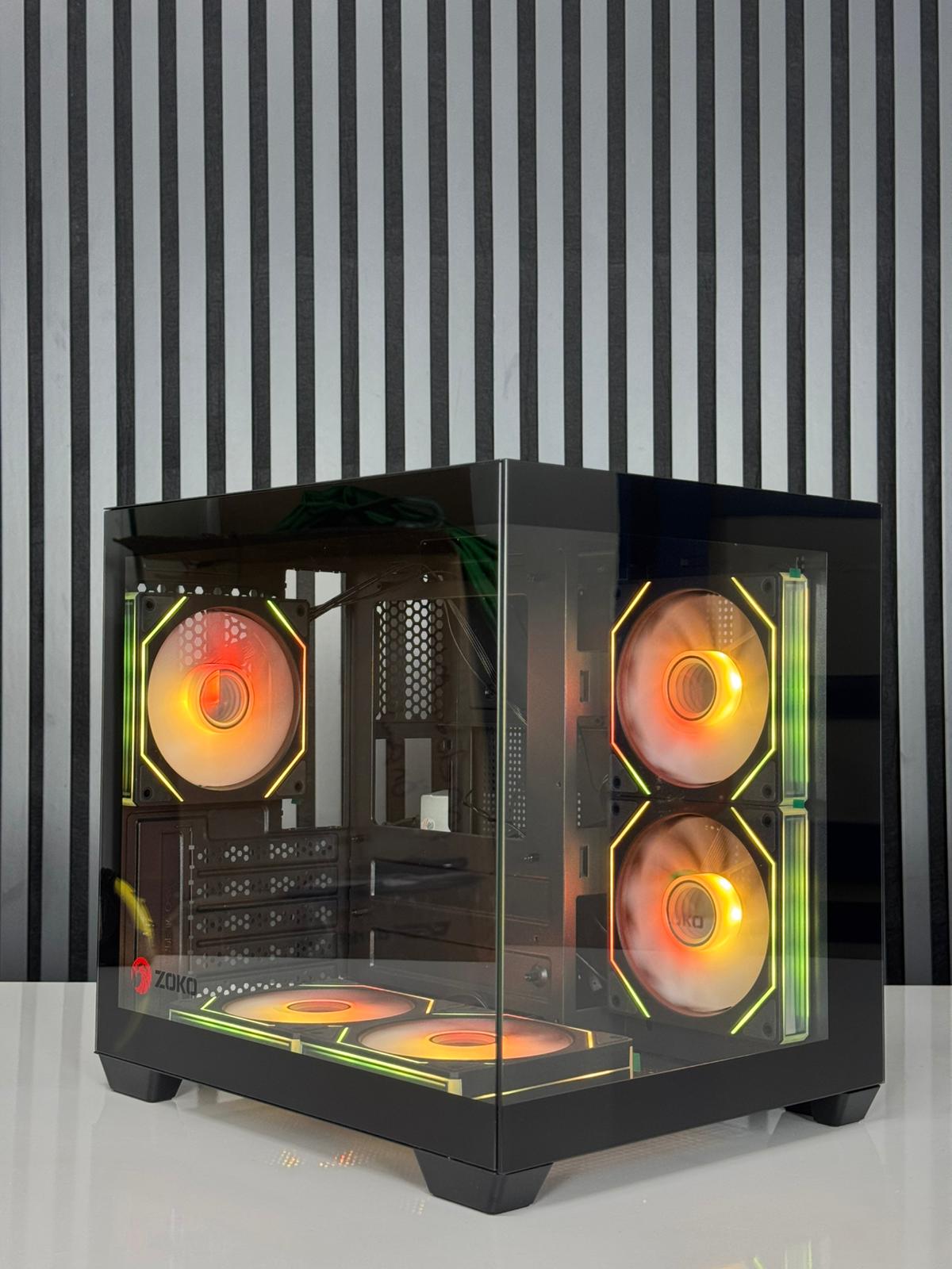 Zoko Tron Siyah 5x12cm Argb Fanlı M.atx Gaming Akvaryum Kasa