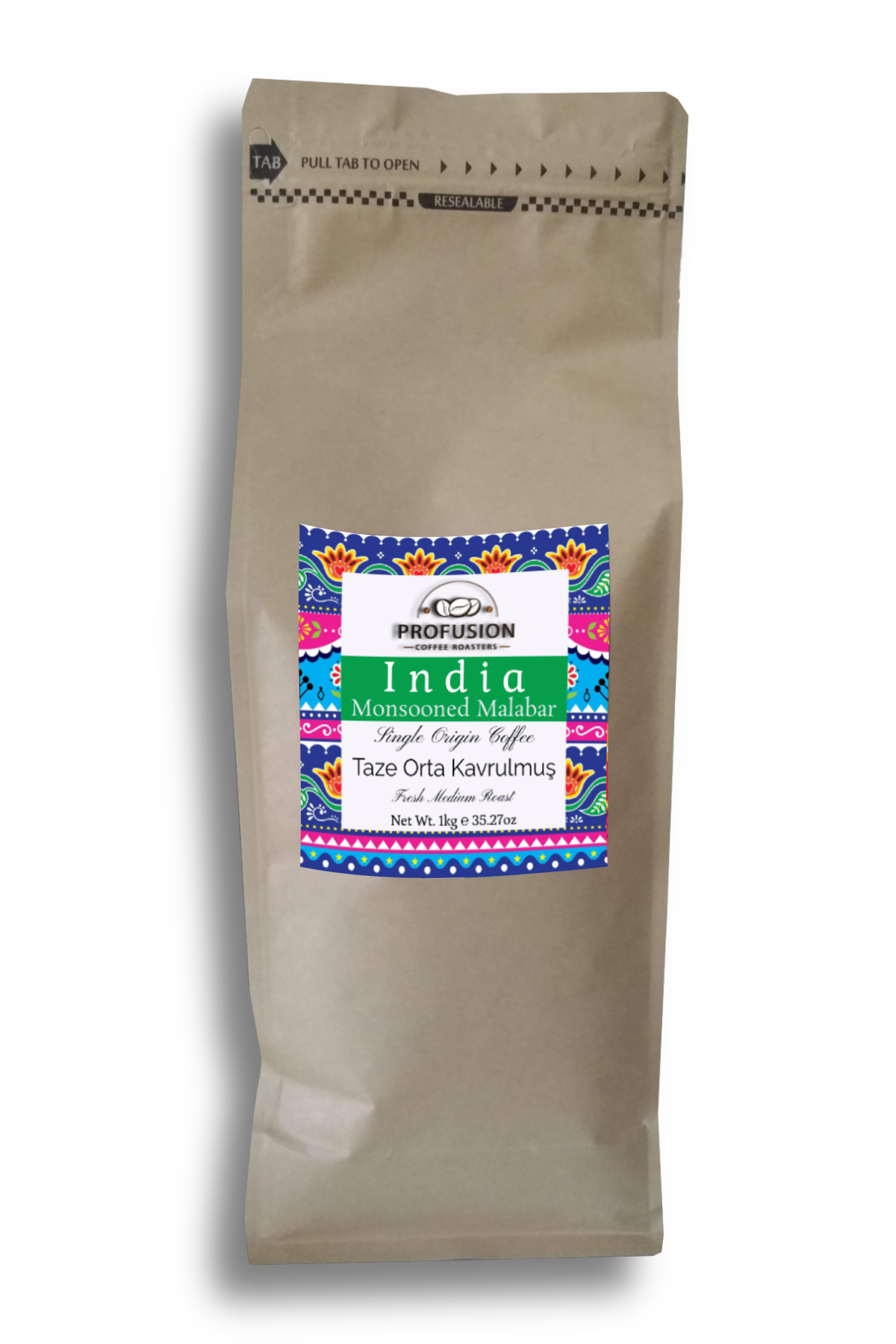 Profusion Coffee Taze Orta Kavrulmuş Hindistan (India) Monsooned Malabar Çekirdek Kahve 1 KG