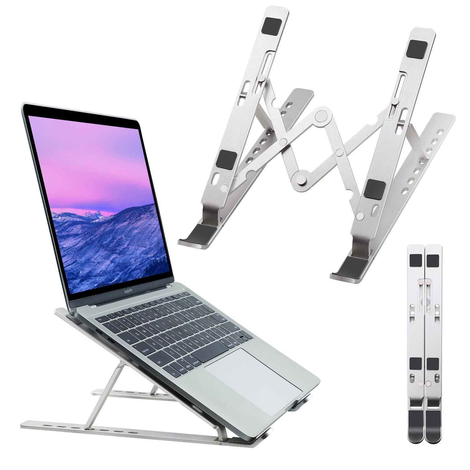 HT-119 Çift Kenetli Katlanır Alüminyum Laptop & Tablet Standı