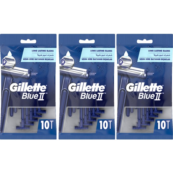 Gillette Blue2 Kullan-At Tıraş Bıçağı 3 x 10'lu
