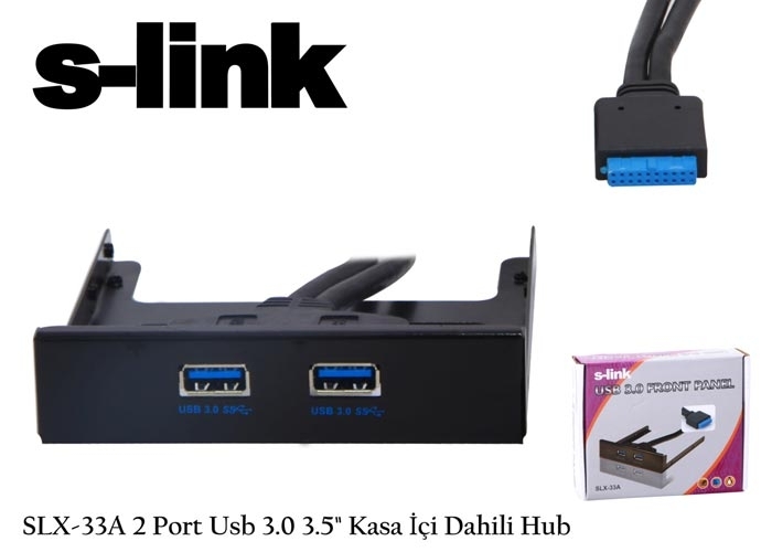 S-Link Slx-33A 2 Port Usb 3.0 3.5 Kasa Ici Dahili Hub