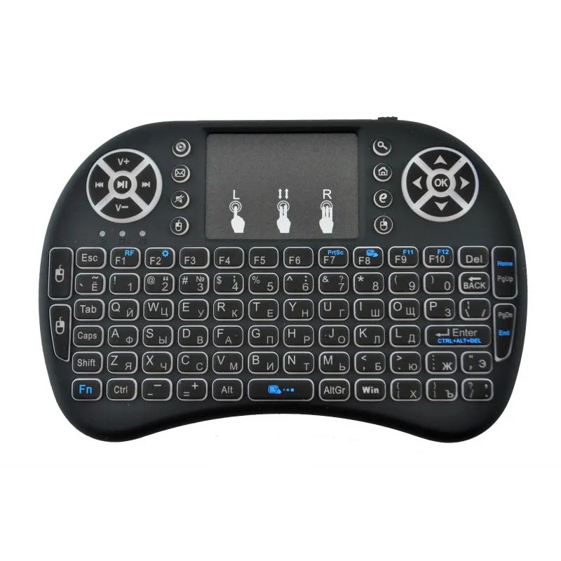 Smart TV Box PS3 Uyumlu Kablosuz Işıklı Şarjlı Touchpadli Mini Q Klavye