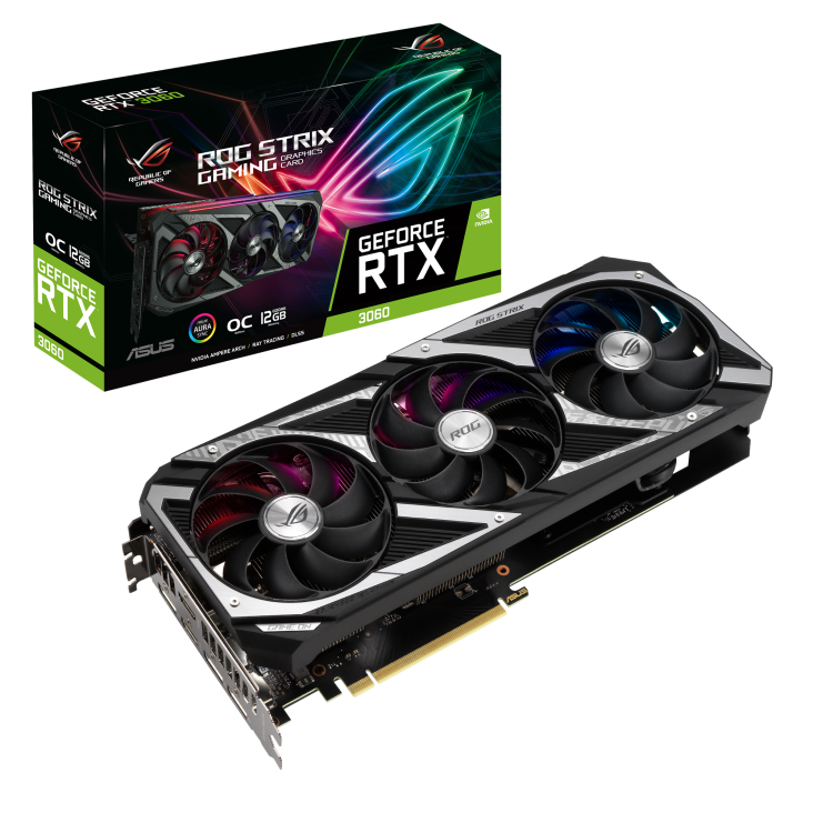 Asus NVIDIA GeForce RTX 3060 ROG Strix OC V2 ROG-STRIX-RTX3060-O12G-V2-GAMING 12 GB GDDR6 192 Bit Ekran Kartı