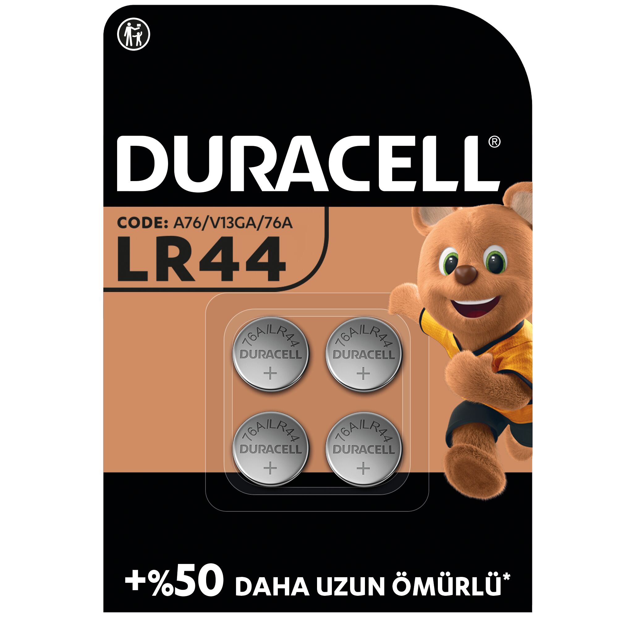 Duracell LR44 4'lü Düğme Pil