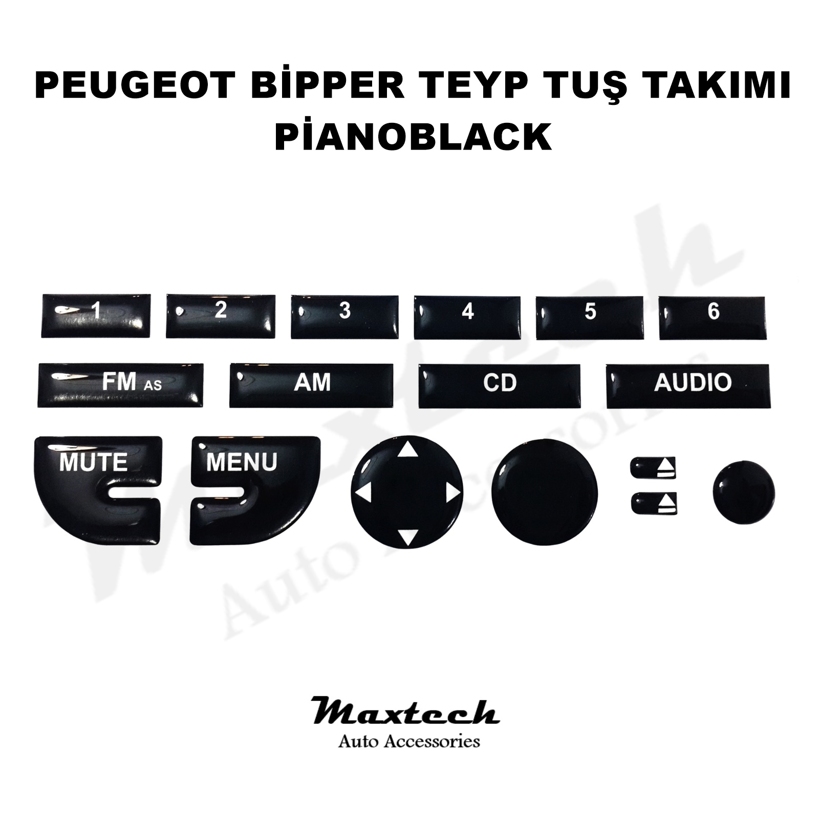Peugeot Bipper Teyp Tuş Takımı Pianoblack