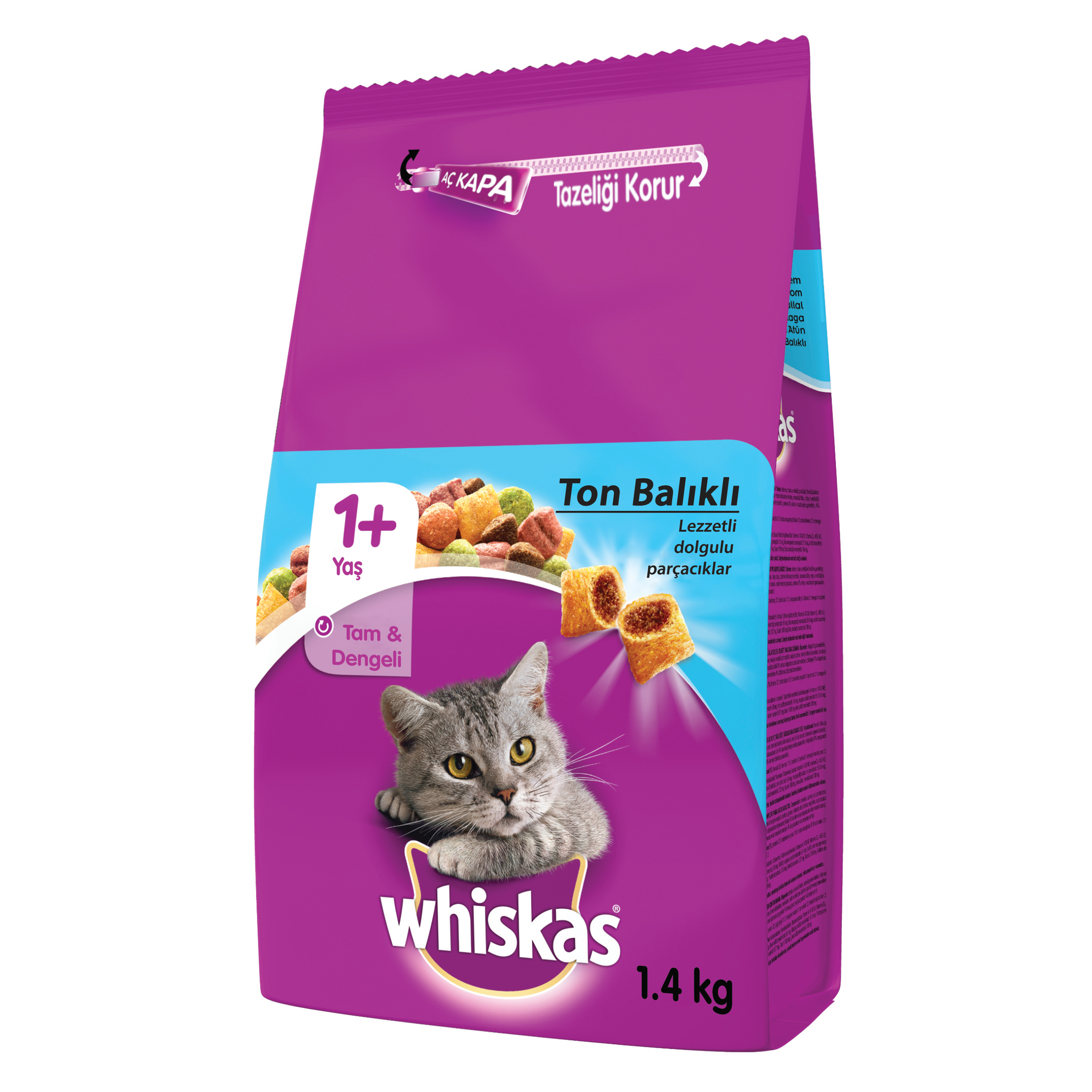 Whiskas Ton Balıklı ve Sebzeli Yetişkin Kedi Maması 1400 G