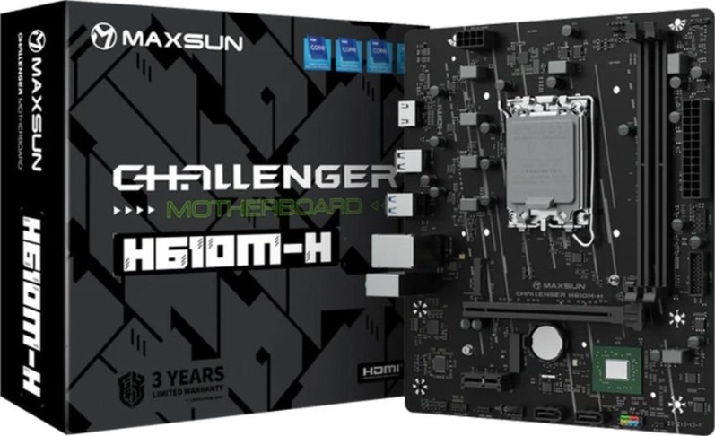 Maxsun Challenger H610m-h Lga1700 Ddr4 3200mhz M.2 Hdmı Matx Intel Anakart 12.13.14.nesil