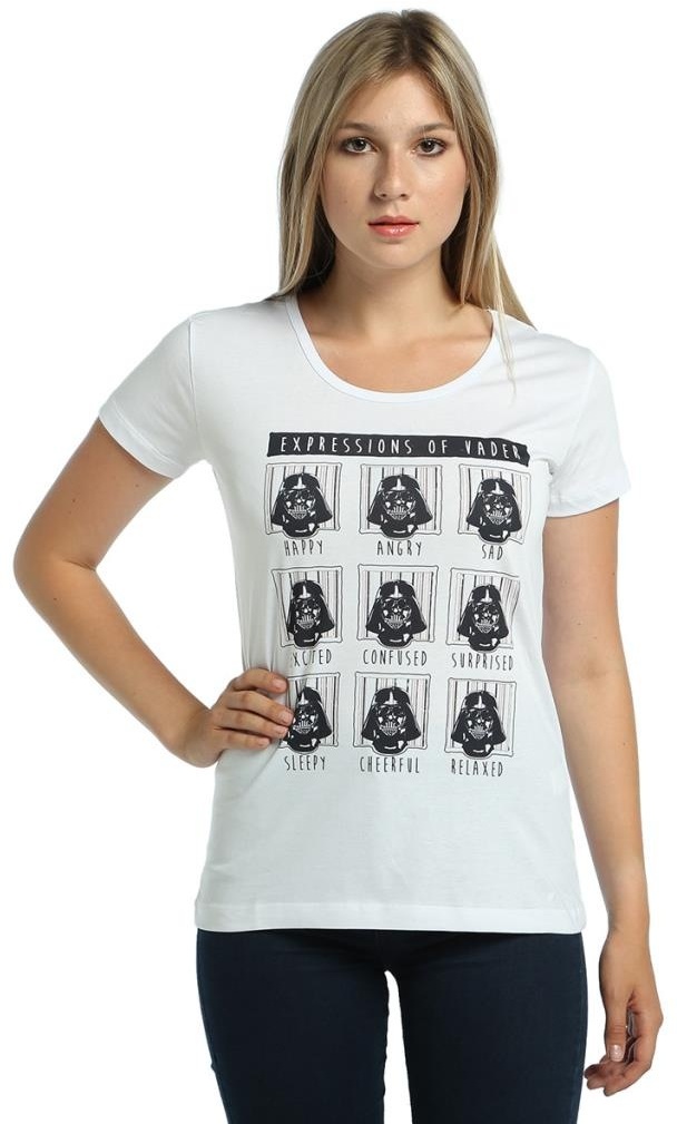 Bant Giyim - Star Wars Darth Vader Beyaz Kadın T-Shirt Tişört