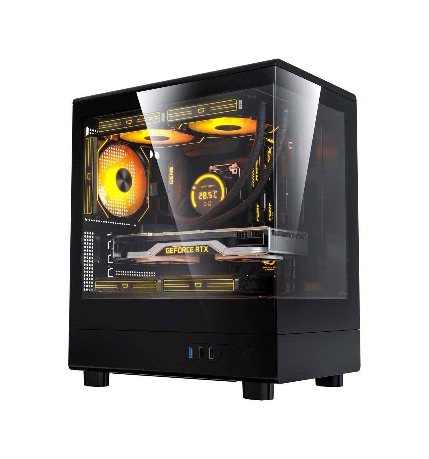 Aıgo Darkflash Db330m Usb3.0 4x12cm Fan Temperlı Cam Sıyah Matx Oyuncu Kasası