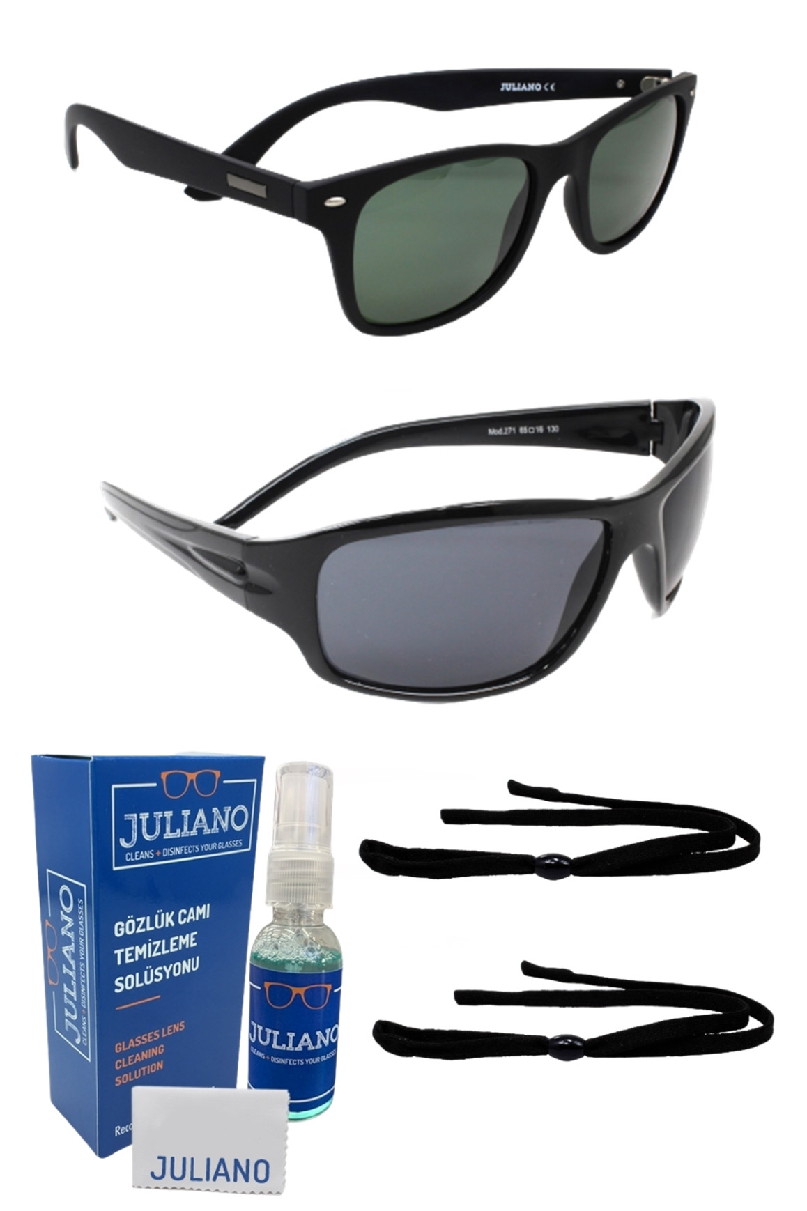 Juliano 2Li Erkek Güneş Gözlüğü Set Sprey + Sporcu İp