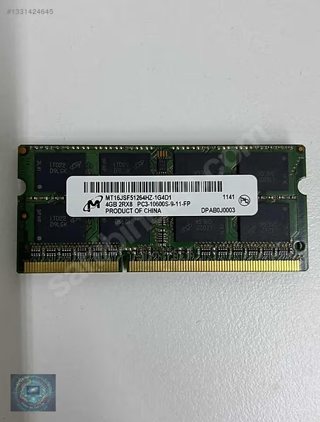 Micron 4gb 2rx8 Pc3-10600s-9-11-fp Ddr3 Sodımm Kutusuz