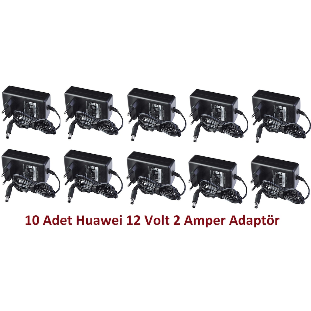 Huawei Uyumlu Hw 120200E6W 10 Adet 12V - 2A Modem Adaptör - Siyah