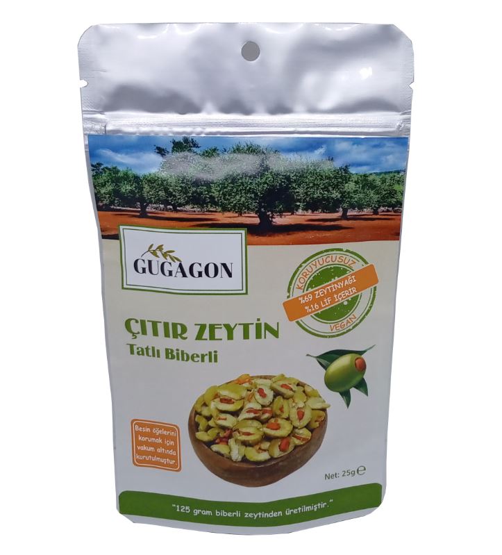 Gugagon Tatlı Biberli Yeşil Çıtır Zeytin 25 G