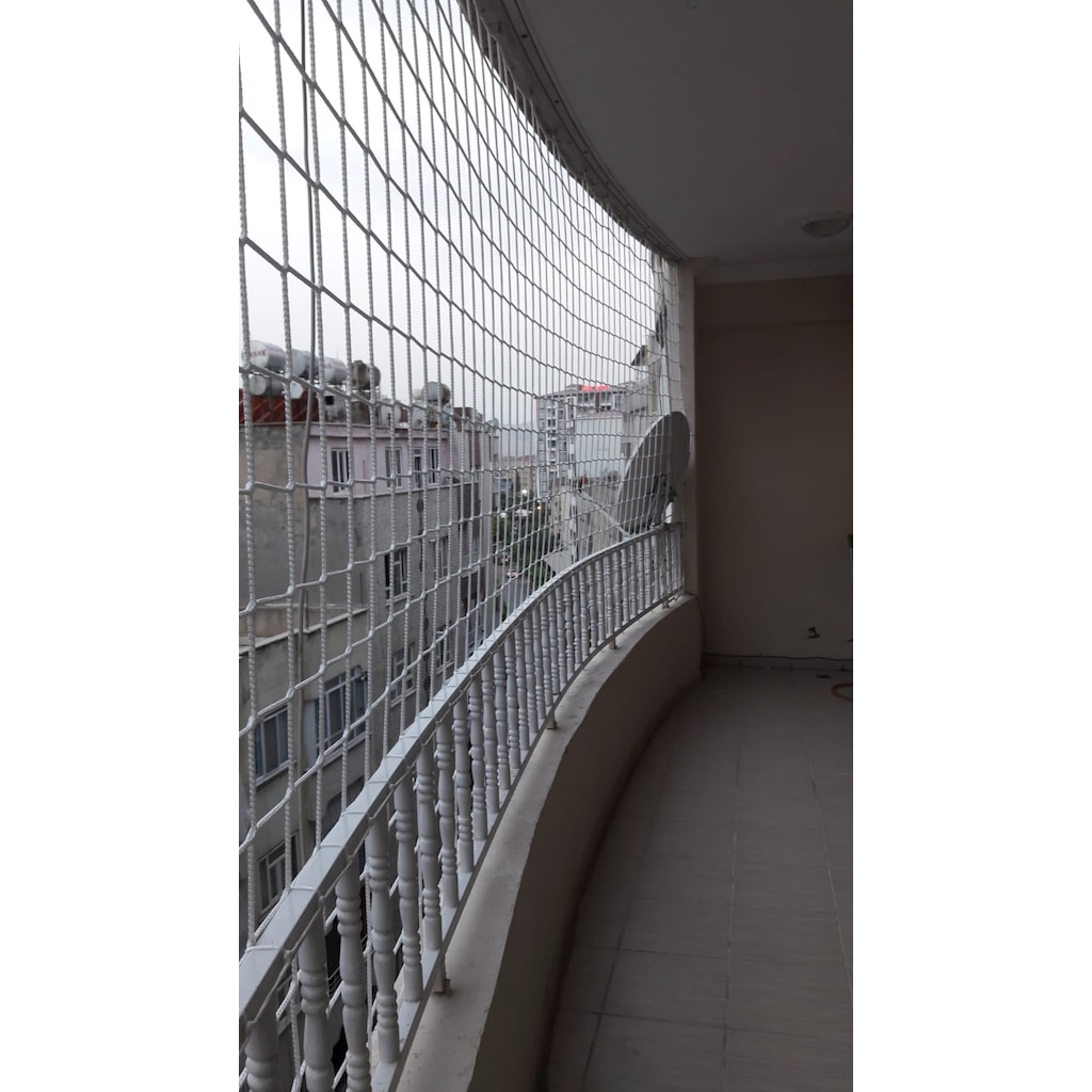 Balkon Koruma Filesi 6 Mm Ip Kalınlığı ,10 Cm E 10 Cm Göz Aralığı