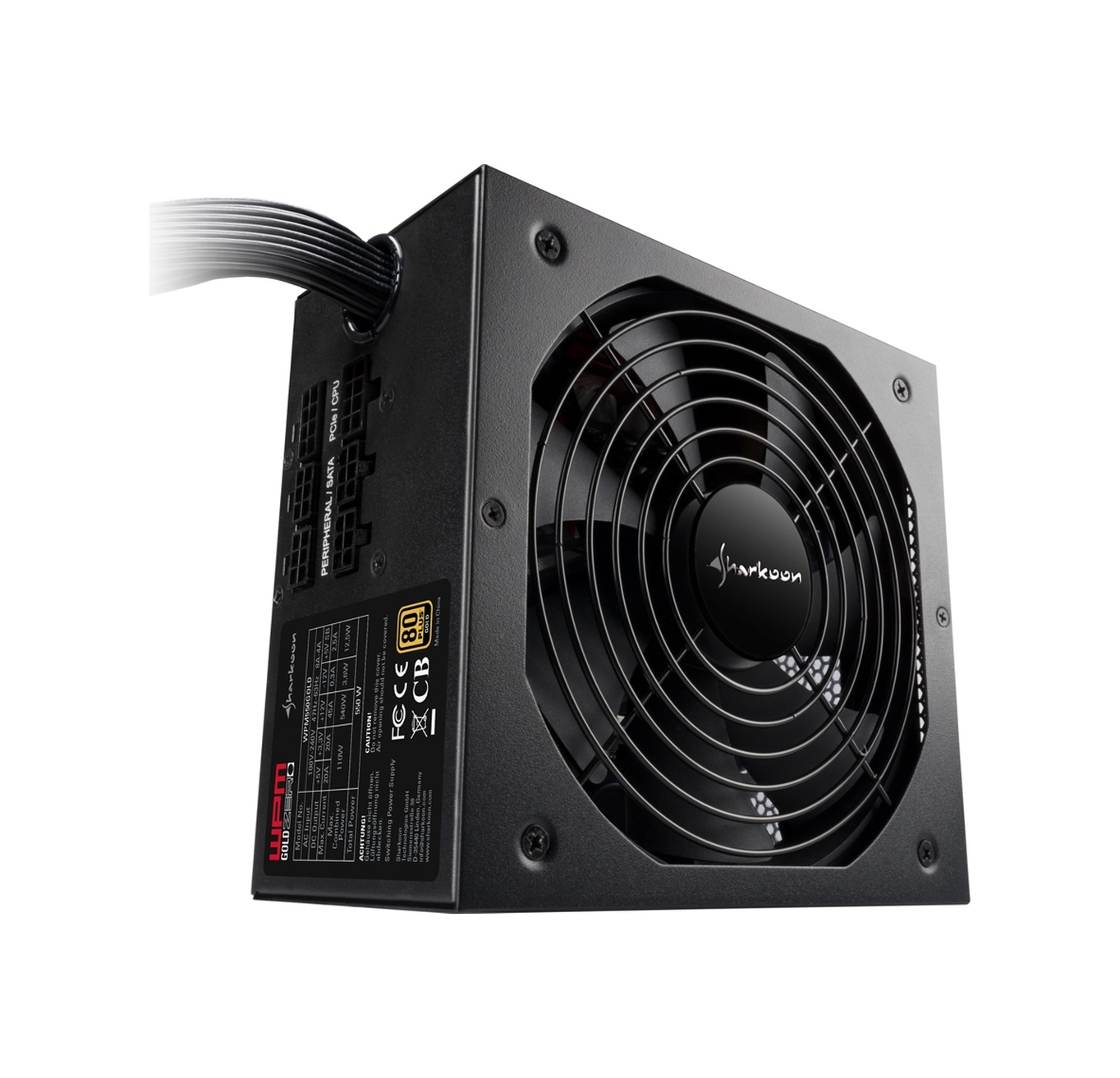 Sharkoon WPM-GOLDZERO-550W 80+ Gold 14 CM Fanlı ATX Güç Kaynağı