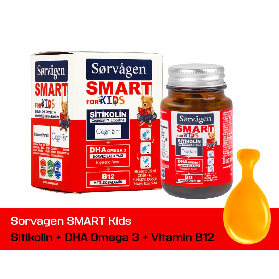 Sorvagen Smart Kids (Çocuklar için) Sitikolin DHA Omega 3 Norveç