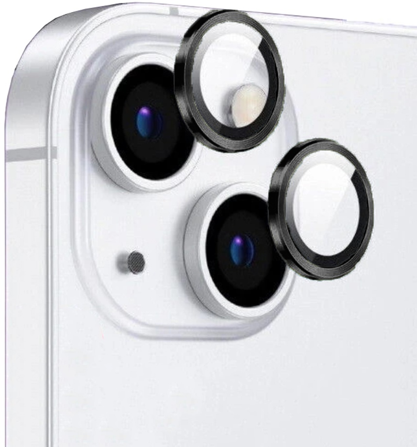 Tecno - iPhone 15 Uyumlu Kamera Koruyucu Cl-12 Premium Safir Kamera Lens Koruyucu - Siyah