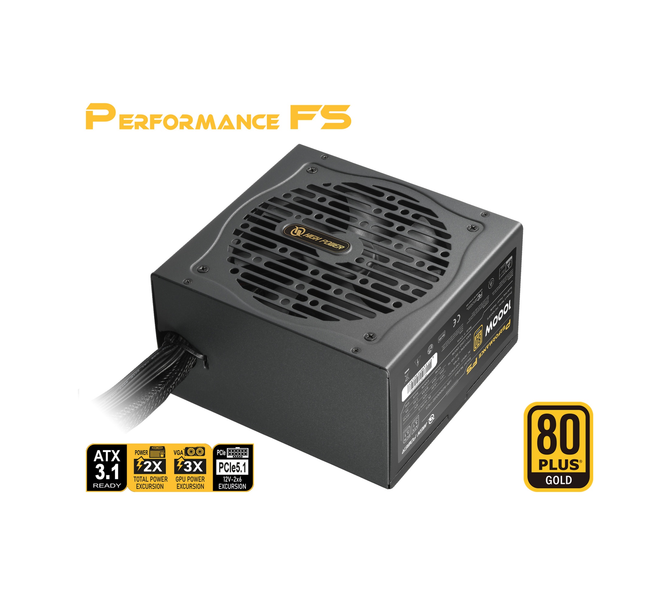 High Power Performance ATX 3.1 1000W 80+ GOLD PCIe 5.1 ATX Güç Kaynağı (HP1-S21000GD-F12S)