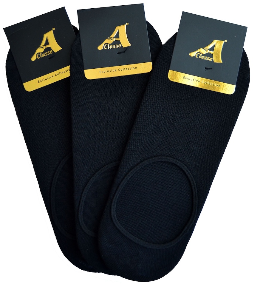 A Classe 3'Lü Paket Siyah Suba - Babet - Taban Erkek Çorap Siyah
