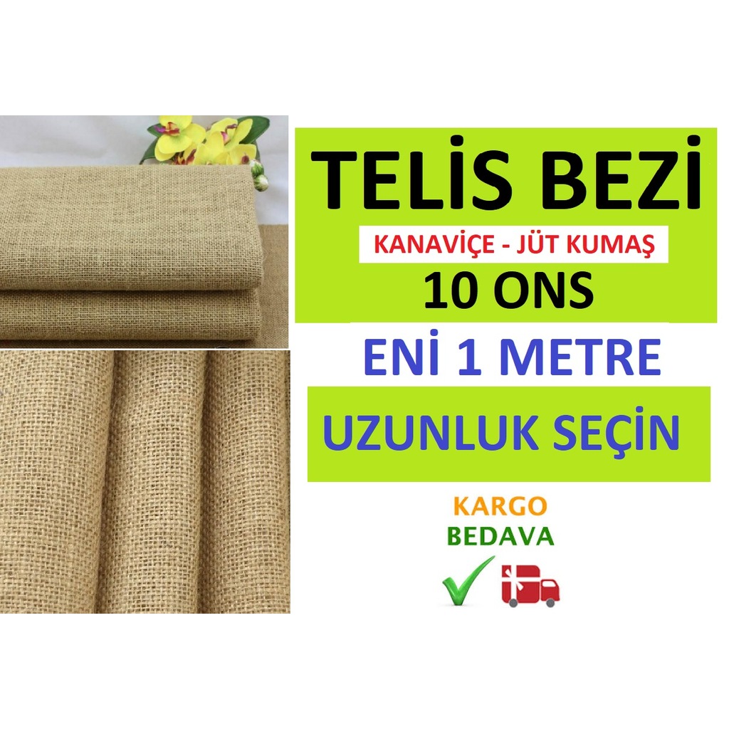 Kanaviçe Telis Bezi Jüt Kumaş (10'Luk) - Ücretsiz Kargo
