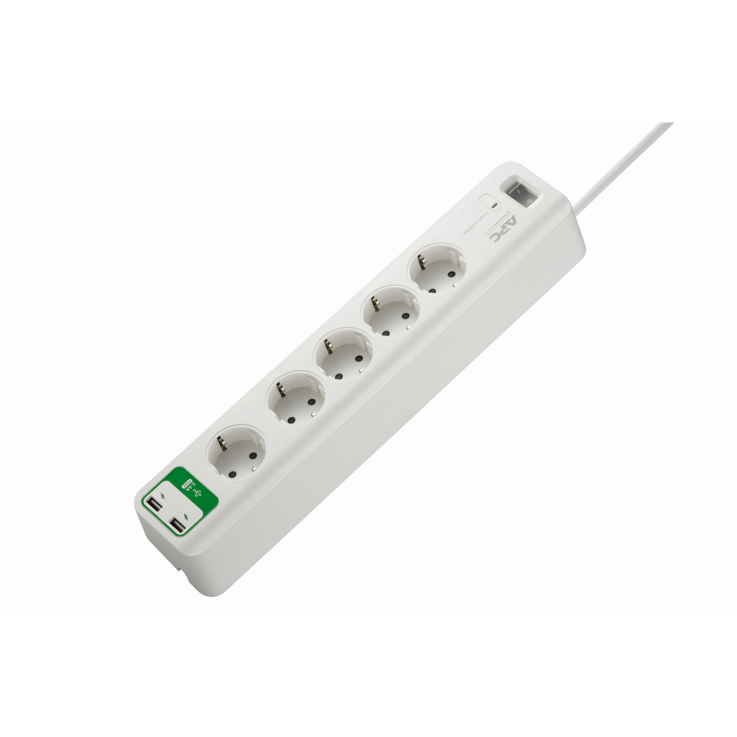 Apc By Schneider Electric PM5U-GR 5'li Akım Korumalı Priz 2 USB Hızlı Şarj Çıkışlı Beyaz