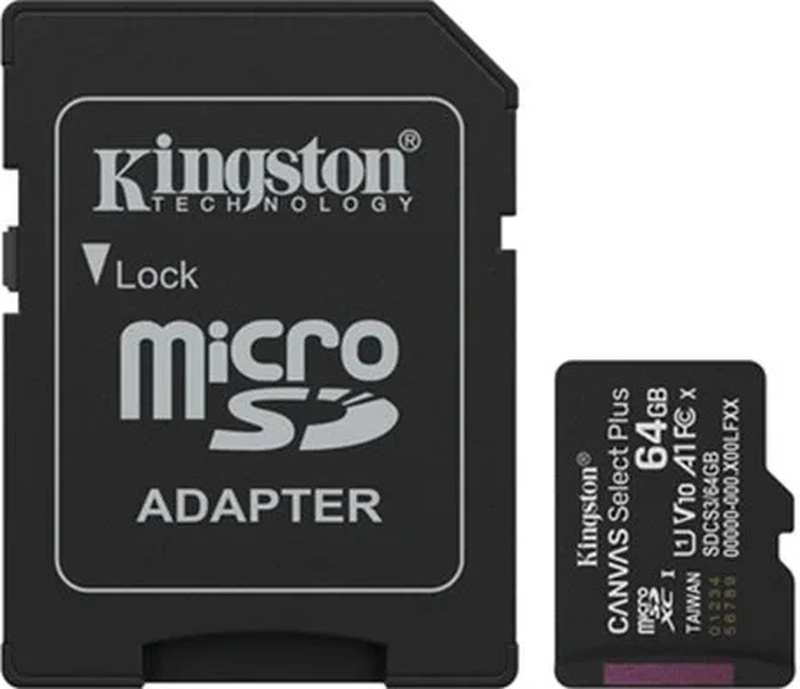 64 Gb Kıngston Canvas Select Plus Mıcro Sd Card Cl10 Sdcs3/64gb