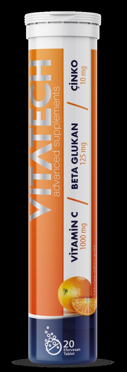 Vitatech 3In1 Vitamin C Beta Glukan Çinko 20 Efervesan Tablet