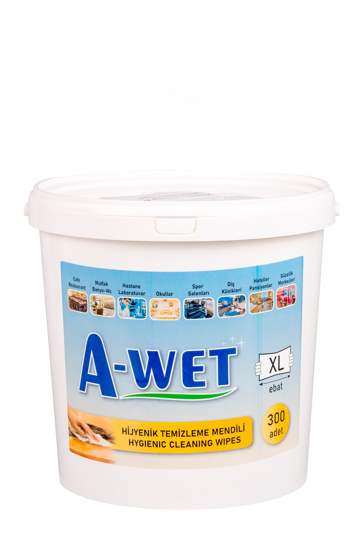 A-Wet Hjyenik Temizlik Mendili Kova XL 300 Adet