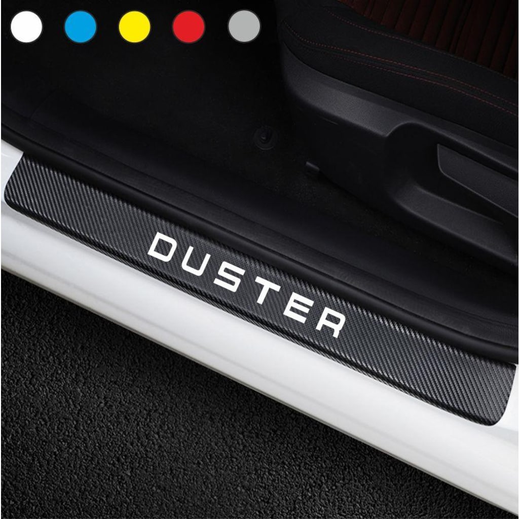 Dacia Duster Için Karbon Kapı Eşiği Sticker ( 4 Adet )