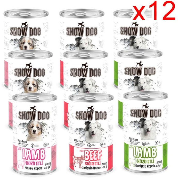 Snow Dog Karışık Yetişkin Köpek Konservesi 12 x 415 G