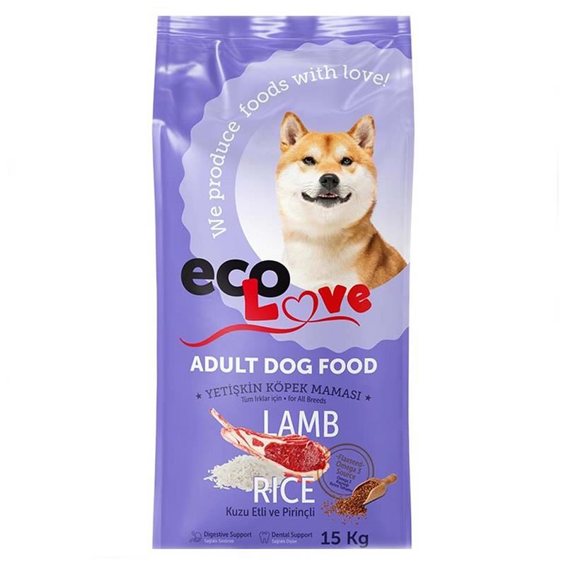 Ecolove Kuzu Etli ve Pirinçli Yetişkin Köpek Maması 15 KG