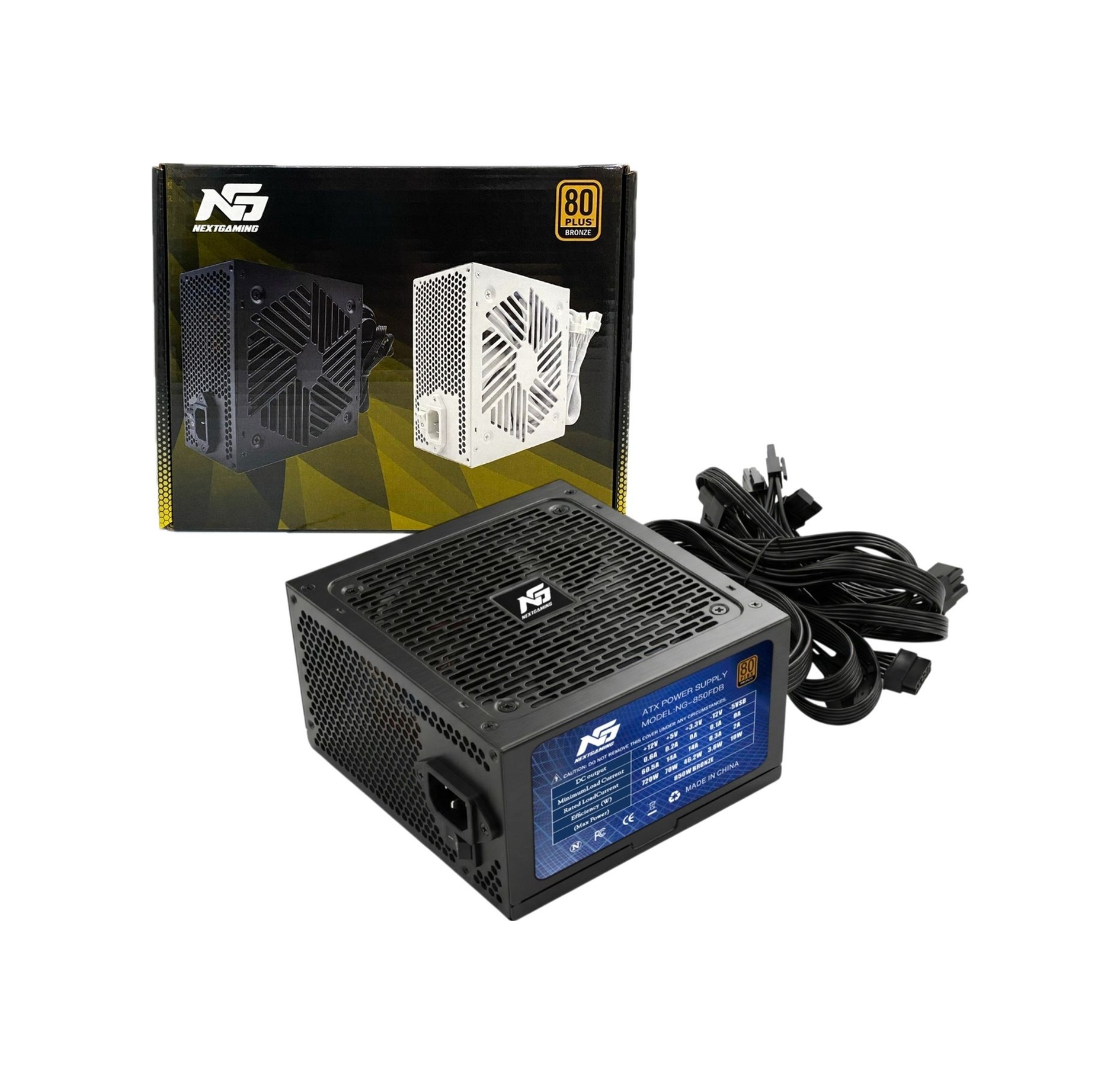 850w 80+ Bronze Ultra Sessiz Fdb Fan Atx M-atx Power Supply Siyah