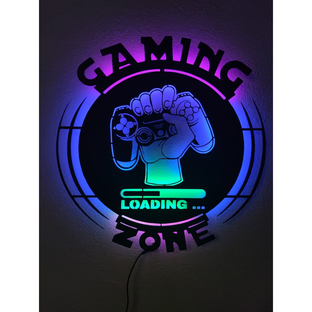 Gaming Zone Led Işıklı Dekoratif Tablo